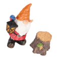 thumbnail image 3 of Miniature Gnomes Statue Set Synthetic Resin Garden Statue Accessories Waterproof Sunproof Gnomes Decoration for Indoor Outdoor, 3 of 5