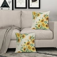 thumbnail image 2 of Spring Summer Sunflower Square Pillow Covers 18X18 Inch Yellow Flower Butterfly Plant Seasonal Decorative Linen Pillow Cases Set of 2 Farmhouse Home Decor for Sofa Couch Cushion Outdoor, 2 of 6