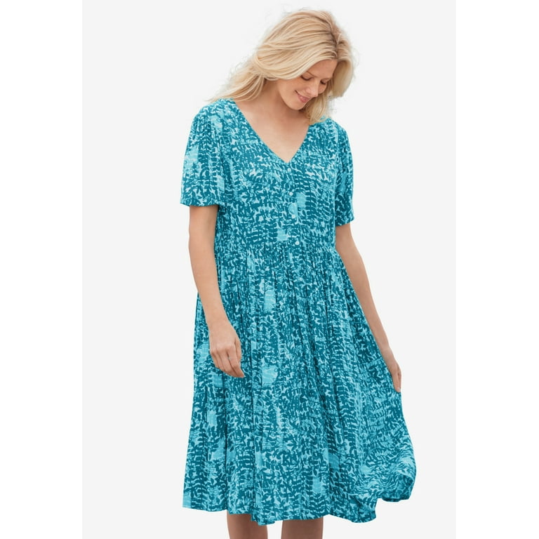 Walmart button cheap front dress