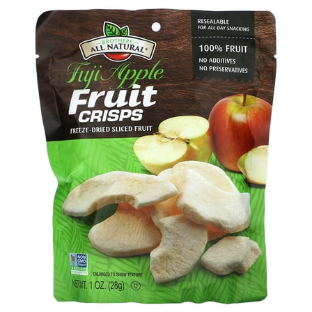 Brothers-All-Natural Freeze Dried Sliced Fruit, Fruit Crisps, Fuji Apple, 1 oz (28 g)
