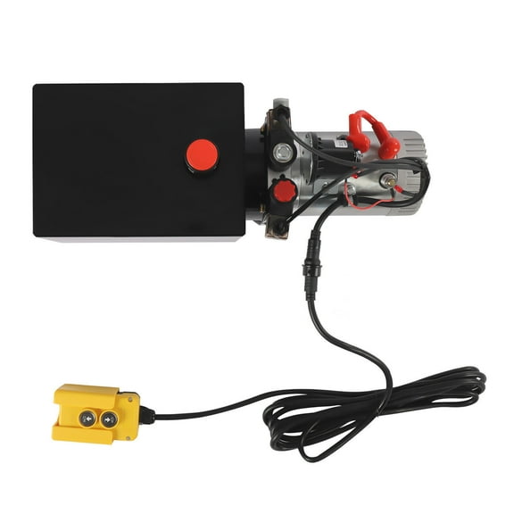 2850R/Min 7.57L/ 8Qt Hydraulic Pump, Double Acting Hydraulic Pump with Steel Oil Tank 12V DC Hydraulic Power Unit, 3KW Powerful Motor with Remote Control for Dump Trailers and Car Lifts