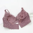 thumbnail image 4 of GEWSEY Sexy Lace Bras for Women Push Up V Neck Wireless Lined Comfort Bralettes Support Comfort Everyday Mesh Seamless Bra (Purple, 40C), 4 of 4