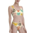 thumbnail image 2 of Daiia Vintage Cup printed 2 piece Swimsuit Bikinis for Women High Waisted Racerback Bathing Suits Summer Tummy Control Scoop Neck Swimwear-Medium, 2 of 8