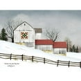 thumbnail image 3 of Jacobs, Billy 24x19 Black Modern Framed Museum Art Print Titled - Christmas Star Quilt Block Barn, 3 of 5