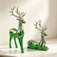 thumbnail image 2 of Christmas Figurines Indoor, 2-Piece Resin Deer Sculptures for Winter Holiday Home Decoration Displays, 2 of 4