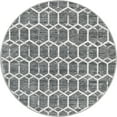 thumbnail image 2 of Rugs.com Lattice Trellis Collection Rug – 5 Ft Round Gray Low-Pile Rug Perfect For Kitchens, Dining Rooms, 2 of 9