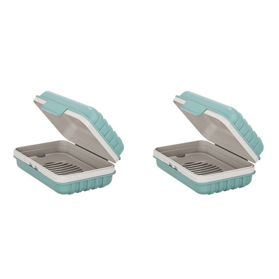 2X Soap Holder, Soap Dish, Bar Soap Holder for Shower, Travel Soap Case with Lid for Gym, Travel Soap Box