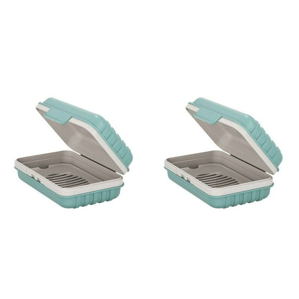 2X Soporte para Jabón, Jabonera, Soporte para Jabón de Barra para Ducha, Jabonera de Viaje con Tapa para Gimnasio, Jabonera de Viaje