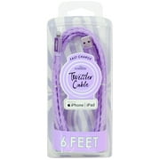 Liquipel Powertek iPad & iPhone Charger Cable, Fast Charging 6ft MFI Certified Lightning to USB Cord, Twizzler Purple