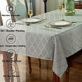 thumbnail image 4 of Jacquard Tablecloth Damask Pattern Table Cloth Spillproof Wrinkle Resistant Oil Proof Polyester Table Cover for Kitchen Dining Tabletop (Rectangle/Oblong, 60" x 102" (8-10 Seats), Gray), 4 of 8