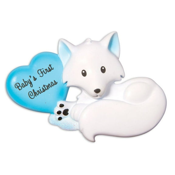 Baby's First BABY FOX LT. BLUE Personalized Christmas Ornament DO-IT-YOURSELF