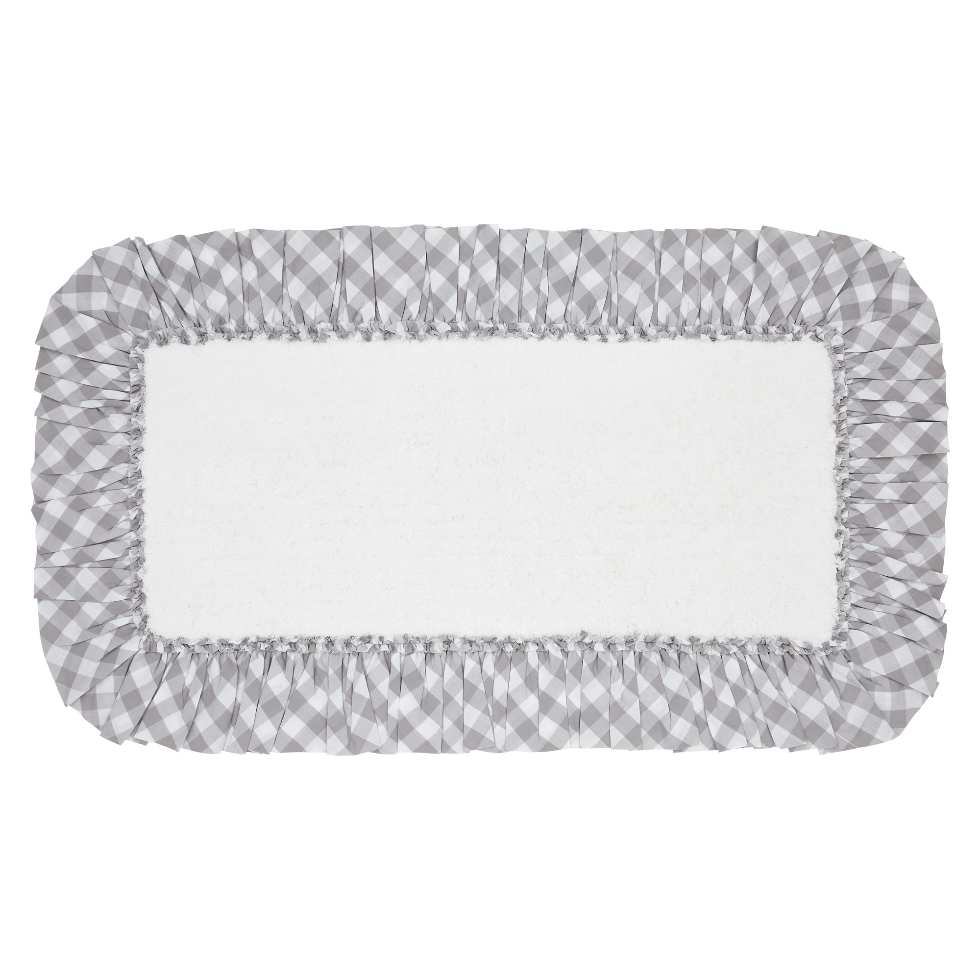 VHC Brands Annie Buffalo Check Bath Mat, Gray, 27x48