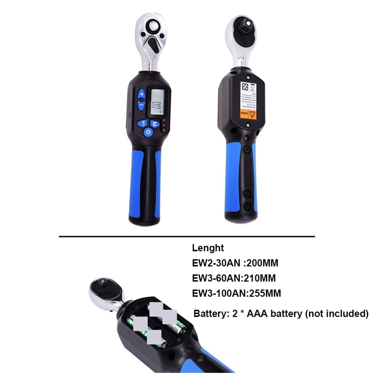 Digital Torque Wrench 1/2" 1/4" 3/8" Adjustable Wrench LED Light Alarm Backlight Handheld Professional Bike Car Repair Tool ,Precision & Robust