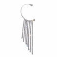 thumbnail image 1 of Fiudx Pendientes Largos con Borlas y Diamantes Brillantes para Mujer, Sin Perforaciones, 1 Unidad, 1 of 5