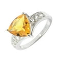 thumbnail image 2 of Sterling Silver with Natural Citrine and White Topaz Trillion Ring for Women, 2 of 3