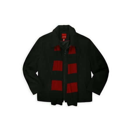 IZOD Mens Wool Blend Coat & Scarf Set Pea Coat