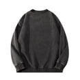 thumbnail image 2 of TOPTIE Men's Vintage Washed Crewneck Sweatshirt Oversized Relaxed Fit Drop Shoulder, Unisex Pullover Casual Streetwear-Black-L, 2 of 6