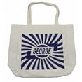 thumbnail image 1 of George Shopping Bag, Widespread Old English Given Name on Radial Backdrop with Abraded Look, Eco-Friendly Reusable Bag for Groceries Beach and More, 15.5" X 14.5", Cream, by Ambesonne, 1 of 2