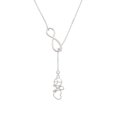 thumbnail image 2 of Delight Jewelry Silvertone Peace Sign Ribbon Heart Silver tone Elegant Infinity Lariat Necklace, 2 of 4