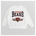 thumbnail image 4 of Women's Gameday Couture  White Chicago Bears Swift Strike Premium Oversized Fleece Pullover Sweatshirt, 4 of 4