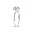 thumbnail image 4 of FB Jewels 10kt White Gold Womens Oval Aquamarine Diamond-accent Solitaire Ring 1/5 Cttw, 4 of 4