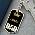 thumbnail image 6 of Laperm Cat Dad King Keychain Stainless Steel or 18k Gold, 6 of 10