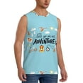 thumbnail image 2 of Bingfone Let's Go on an Adventure Pattern Men's Tank Tops Workout Sleeveless Tee Shirts Running Beach Tanks for Men-Medium, 2 of 8