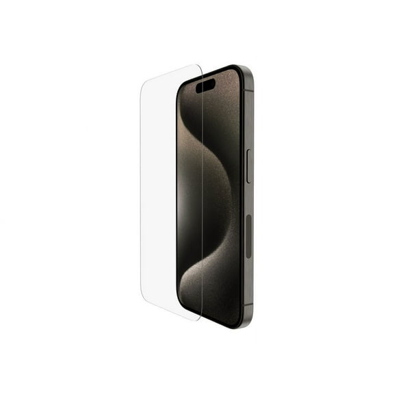 Belkin ScreenForce UltraGlass 2 Treated iPhone 15 Pro Screen Protector - Scratch-Resistant, 9H Hardness Tested Glass w/Slim Design - Includes Easy Align Tray for Bubble-Free Application