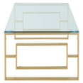 thumbnail image 4 of Contemporary Home Living Glass Top Coffee Table - 47.25" - Gold and Clear, 4 of 6