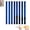 Blue, variant on Self-Adhesive Acrylic Mirror Wall Stickers, 10-Pack Striped Design Mirror Art Tile Decal, Wall Decals Removable Mirrors Strips, for Ceiling, Living Room & Home DIY Decor
