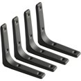 thumbnail image 1 of Soporte para estante de pared, soporte de metal negro mate, soporte de estante de metal para decoración de cocina, resistente Soporte de servicio, 100 mm x 100 mm, 4 piezas, 1 of 5