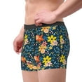 thumbnail image 4 of Balery Blue Floral Men's Boxer Briefs, Soft and Breathable Cotton Underwear with nylon Waistband-Large, 4 of 9