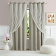 thumbnail image 2 of DBOZE Blackout Curtains 72 Inches Long, Thermal Insulated 2-Layer Drapes White Sheer Overlay for Bedroom/Dining Room (52"W X72" L,Light Gray)2 Panels, 2 of 6