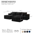 thumbnail image 4 of Ovios 108" Modular Sectional Couch, Cloud L Shape Couch with Chaise & Ottoman for Living Room, 3 Seater Boneless Sofa for Apartment, Black, 4 of 12
