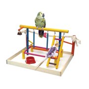 Penn-Plax Bird-Life Wood Playpen for Birds – Multi-Color – Extra-Large