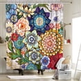 thumbnail image 2 of Cortina de ducha Neasow Boho Floral 100% poliéster 180 x 180 cm, 2 of 8