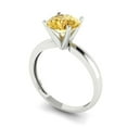 thumbnail image 2 of 1.5 ct Round Cut Natural Citrine Solitaire 18K White Gold Womens Engagement Ring, 2 of 5