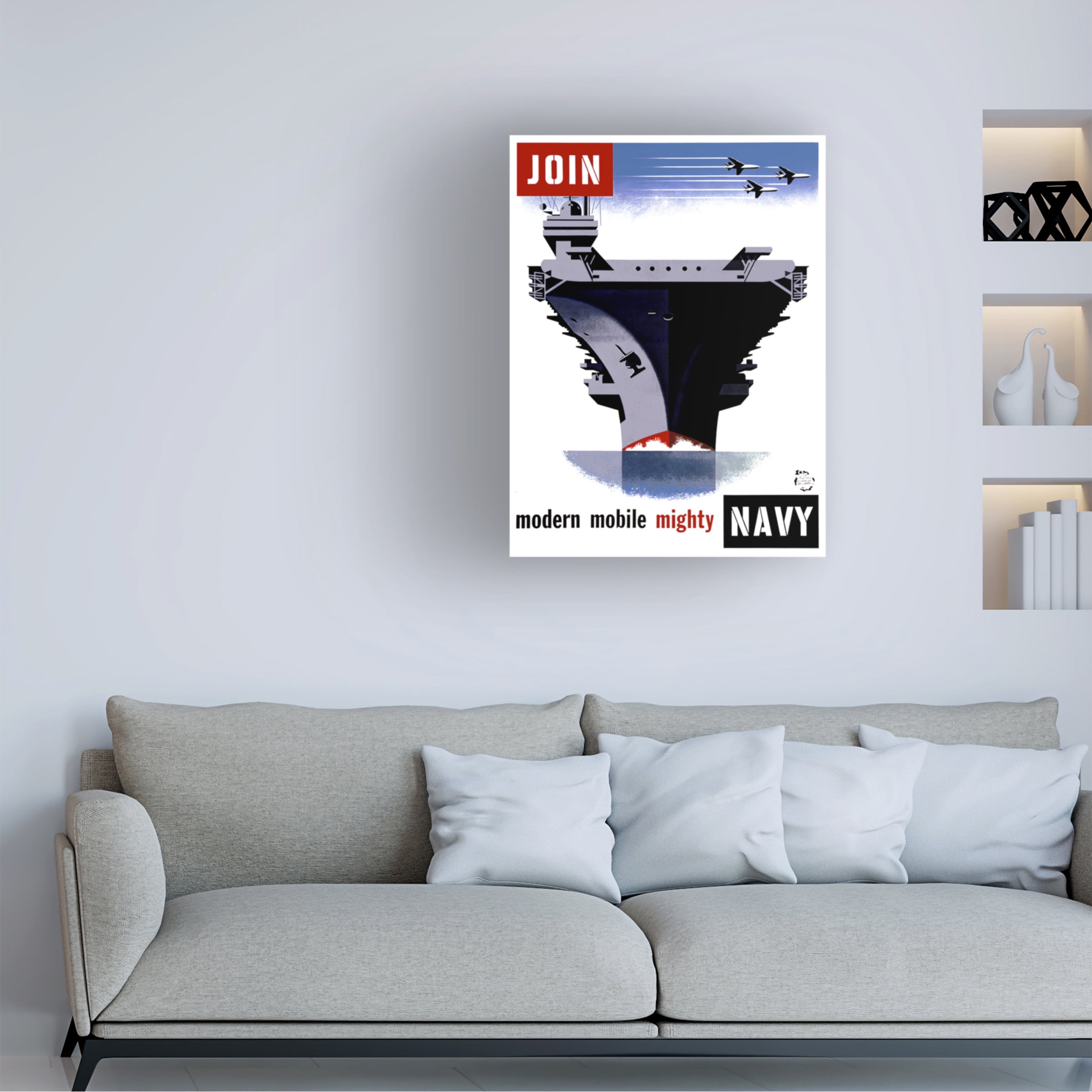 Print Collection 'Join the Navy, Modern Mobile Mighty ' Canvas Art