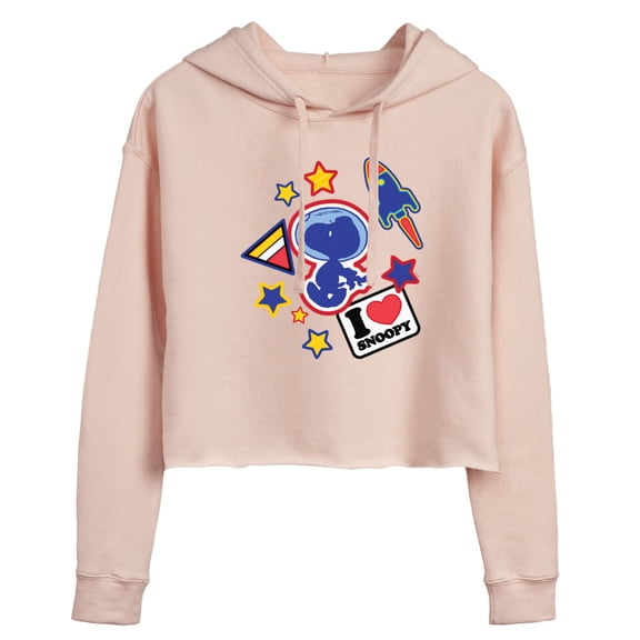 Peanuts - Space Snoopy Flair - Juniors Cropped Pullover Hoodie
