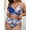 Blue, variant on 2026 Patchwork Strapped 2 Piece Plus Size Bikini Women High Waist Push UP Swimsuit Backless Beach Chubby Bathing Suit