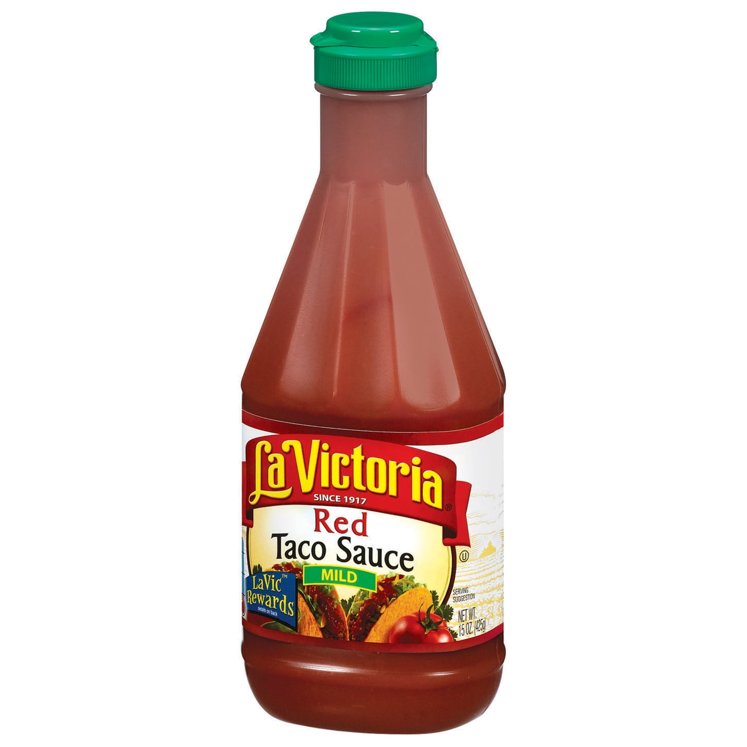 17 packsTop Quality La Victoria Mild Red Taco Sauce 15 oz. Plastic