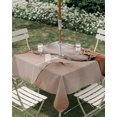 thumbnail image 2 of Outdoor Tablecloth with Umbrella Hole, Marble Brown Spillproof Waterproof Outdoor Table Cover, Modern Abstract Ink Painting Luxury Patio Tablecloths for Party/Garden/Picnic, Square 60"x60", 2 of 9