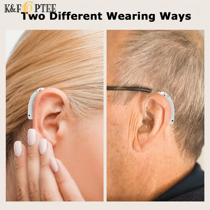 Hearing Aids Hearing Amplifiers For Seniors Rechargeable With Noise Cancelling-Hearing Aid Loss Amplifier Seniors Adults Charging Case Volume Control,Brown