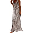 thumbnail image 1 of WTXUE Robes pour Femmes 2024, Robe d'Été Automne Multi-Imprimée pour Fête Mariage, Robe Dos Nu, Gris TG, 1 of 5
