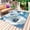 Blue, variant on White Blue Floral Outdoor Rug 5x7 Ft - Reversible Patio Rug Outdoor Camping Rugs, Vintage Painting Art Country Spring Washable Indoor Outdoor Area Rugs, Non-Slip Outdoor Carpet Runner for Deck/Porch