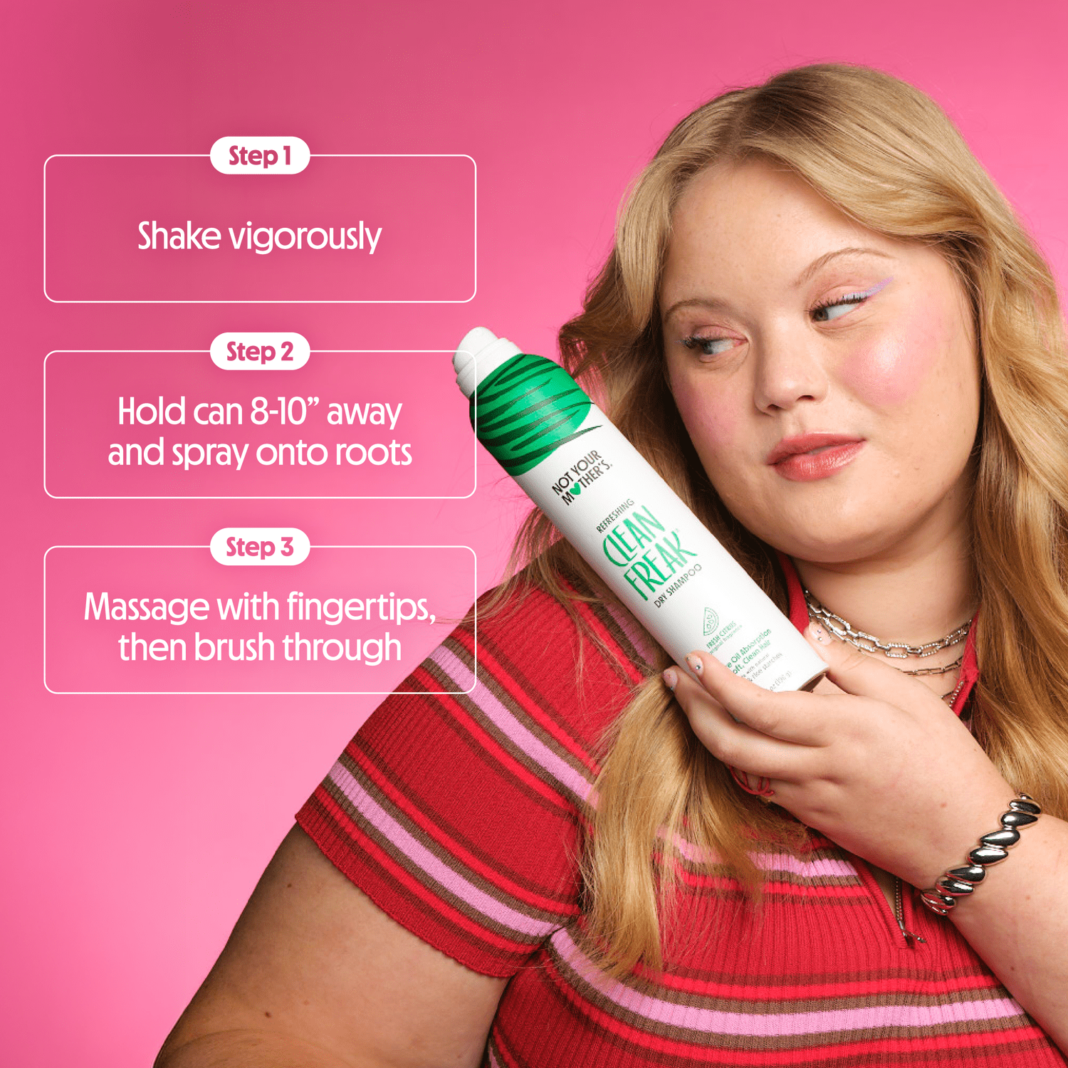 (3 pack) Not Your Mother's Clean Freak Refreshing Dry Shampoo, 7 oz