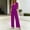 (Fashion 18)Purple, variant on Aimik 2 Piece Sets for Women V Neck Tie Waist Tank Top and Wide Leg Pants Set Summer Casual Lounge Outfit Sets with Pockets