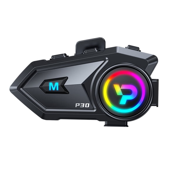 300M Motorcycle Intercom Helmet Headset 2-in-1 Microphone Ambient Lighting