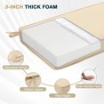 thumbnail image 6 of WYDK 46.5" x 18" Patio Bench Cushion, Fade-Resistant and Water-Resistant Olefin Fabric Outdoor Furniture Pad, 3" Thick Cushions with Adjustable Straps for Loveseat, Bench, Cream Yellow, 6 of 16
