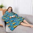 thumbnail image 5 of Oversized Wearable Blanket Hoodie,Cartoon Construction Vehicles Barriers Sherpa Blanket Hoodie with Super Pockets,Super Warm Fuzzy Pullover for Women & Men, 5 of 6